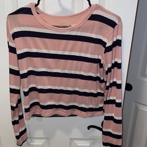 Stripped Cropped Long Sleeve